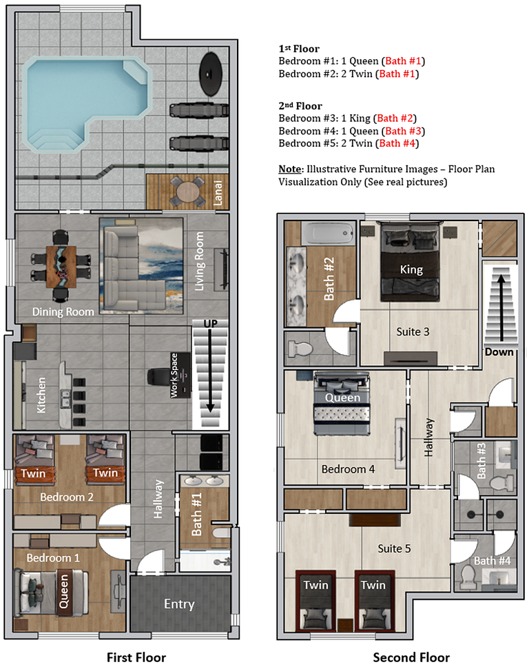 4263PD-New Listing- 5 bed/4 bath-Private Pool